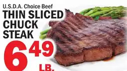 Bravo Supermarkets THIN SLICED CHUCK STEAK offer