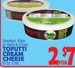 Bravo Supermarkets TOFUTTI CREAM CHEESE offer