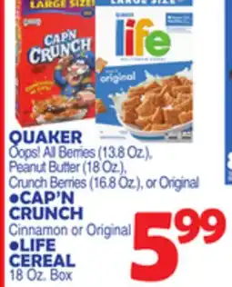 Bravo Supermarkets QUAKER 13.8 Oz offer