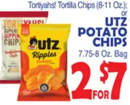 Bravo Supermarkets UTZ POTATO CHIPS, 7.75-8 Oz. Bag offer