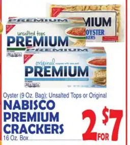 Bravo Supermarkets NABISCO PREMIUM CRACKERS, 16 Oz. Box offer