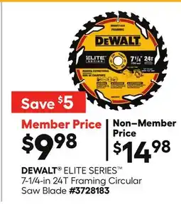 Lowe's ELITE SERIES 7-1/4-in 24T Framing Circular Saw Blade offer