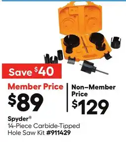 Lowe's Spyder 14-Piece Carbide-Tipped Hole Saw Kit offer