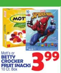 Bravo Supermarkets Mott's or BETTY CROCKER FRUIT SNACKS offer