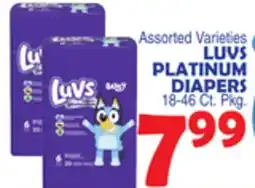 Bravo Supermarkets LUVS PLATINUM DIAPERS offer