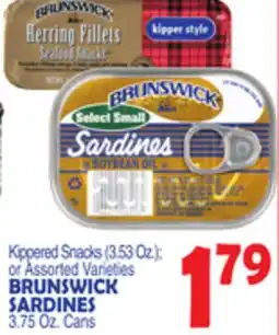 Bravo Supermarkets BRUNSWICK SARDINES 3.75 Oz. Cans offer