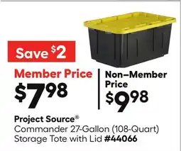 Lowe's Commander 27-Gallon (108-Quart) Storage Tote with Lid offer