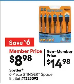 Lowe's Spyder 6-Piece STINGER Spade Bit Set offer