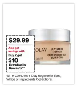 CVS ANY Olay Regenerist Eyes, Whips or Ingredients Collections offer