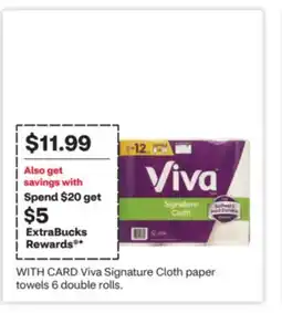CVS Viva Signature Cloth paper towels 6 double rolls offer
