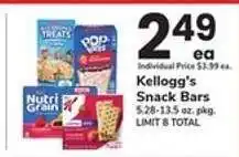 Safeway Kellogg's Snack Bars offer