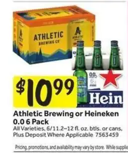 Stop&Shop Athletic Brewing or Heineken 0.0 6 Pack offer