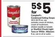 Safeway Campbell's Condensed Eating Soups or StarKist Chunk Light Tuna offer
