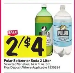 Stop&Shop Polar Seltzer or Soda 2 Liter offer