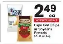 Safeway Cape Cod Chips or Snyder's Pretzels offer