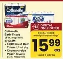 Safeway Cottonelle Bath Tissue or Scott 1000 Sheet Bath Tissue offer