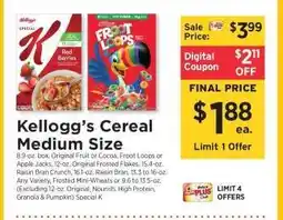ShopRite Kellogg's Cereal Medium Size offer