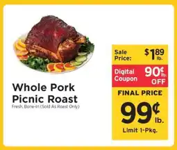 ShopRite WHOLE PORK PICNIC ROAST offer