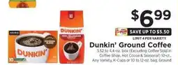 ShopRite Dunkin' Ground Coffee offer