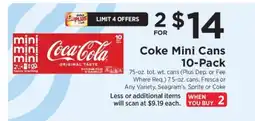 ShopRite Coke Mini Cans 10-Pack offer