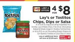 ShopRite Lay's or Tostitos Chips, Dips or Salsa offer