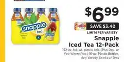 ShopRite Snapple Iced Tea 12-Pack offer