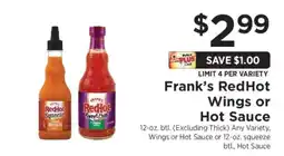 ShopRite Frank's RedHot Wings or Hot Sauce offer