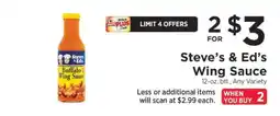 ShopRite Steve's & Ed's Wing Sauce offer