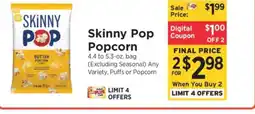 ShopRite Skinny Pop Popcorn offer