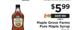 ShopRite Maple Grove Farms Pure Maple Syrup offer