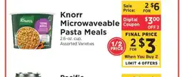ShopRite Knorr Microwaveable Pasta Meals offer