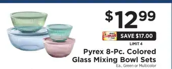 ShopRite Pyrex 8-Pc. Colored Glass Mixing Bowl Sets offer
