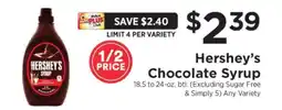 ShopRite Hershey's Chocolate Syrup offer