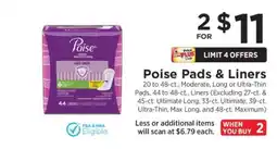 ShopRite Poise Pads & Liners offer