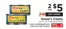 ShopRite Snow's Clams offer