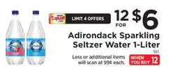 ShopRite Adirondack Sparkling Seltzer Water 1-Liter offer