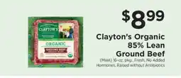 ShopRite Clayton's Organic 85% Lean Ground Beef offer