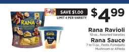 ShopRite Rana Ravioli / Rana Sauce offer