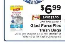 ShopRite Glad ForceFlex Trash Bags offer