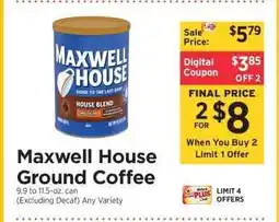 ShopRite Maxwell House Ground Coffee offer