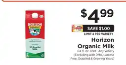 ShopRite Horizon Organic Milk offer