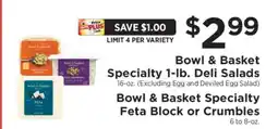 ShopRite Bowl & Basket Specialty 1-lb. Deli Salads offer