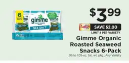 ShopRite Gimme Organic Roasted Seaweed Snacks 6-Pack offer