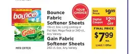 ShopRite Bounce & Gain Fabric Softener Sheets offer