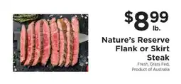ShopRite Nature’s Reserve Flank or Skirt Steak offer