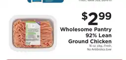 ShopRite Wholesome Pantry 92% Lean Ground Chicken offer