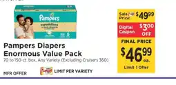 ShopRite Pampers Diapers Enormous Value Pack offer