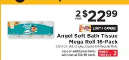 ShopRite Angel Soft Bath Tissue Mega Roll 16-Pack offer