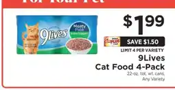 ShopRite 9Lives Cat Food 4-Pack offer