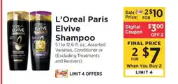 ShopRite L' Oréal Paris Elvive Shampoo offer